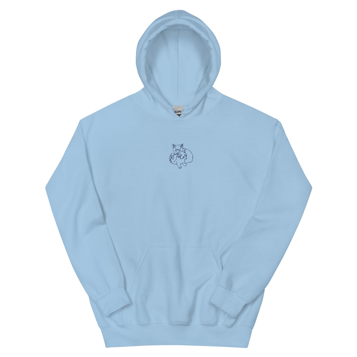 Custom unisex Hoodie: Embroidered outline small center front
