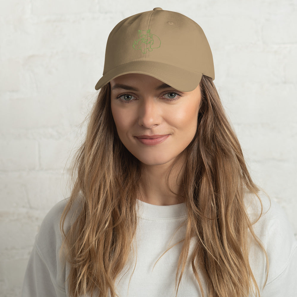 Embroidered outline : Unisex Dad hat