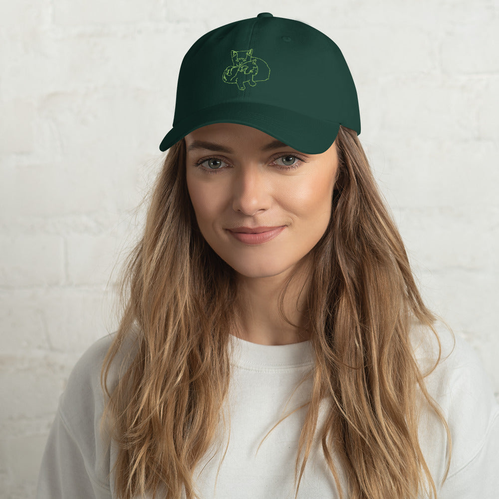 Embroidered outline : Unisex Dad hat