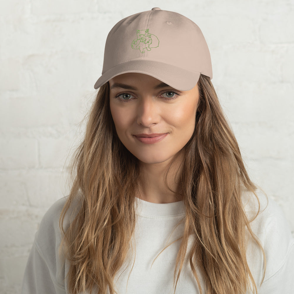 Embroidered outline : Unisex Dad hat