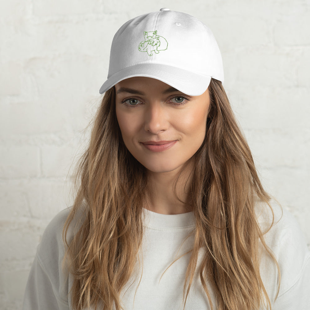 Embroidered outline : Unisex Dad hat