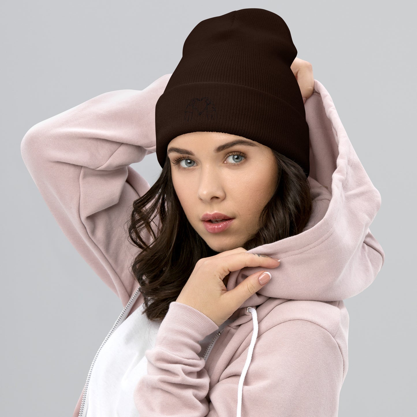 Embroidered outline: Cuffed Beanie