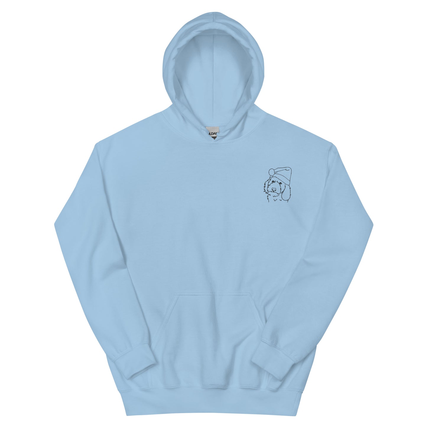 Embroidered outline left chest: Unisex Hoodie