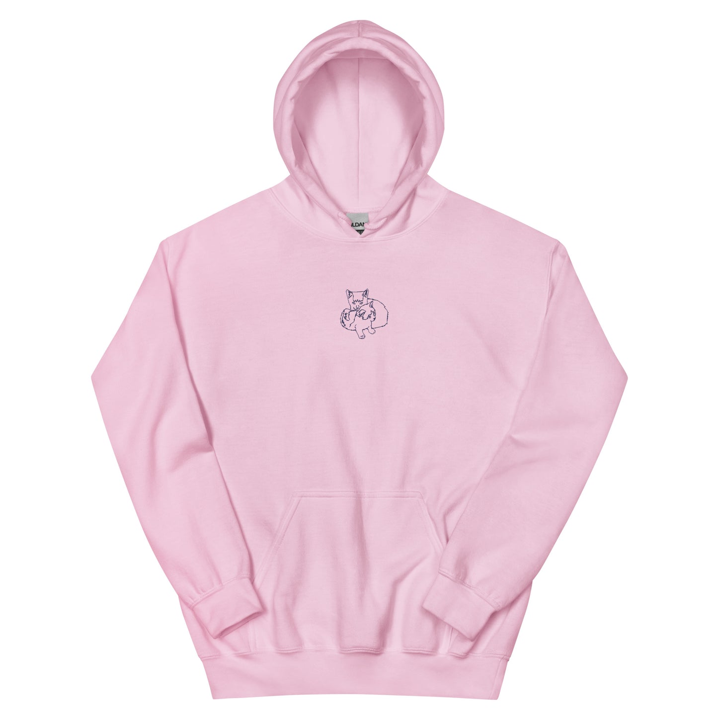 Custom unisex Hoodie: Embroidered outline small center front