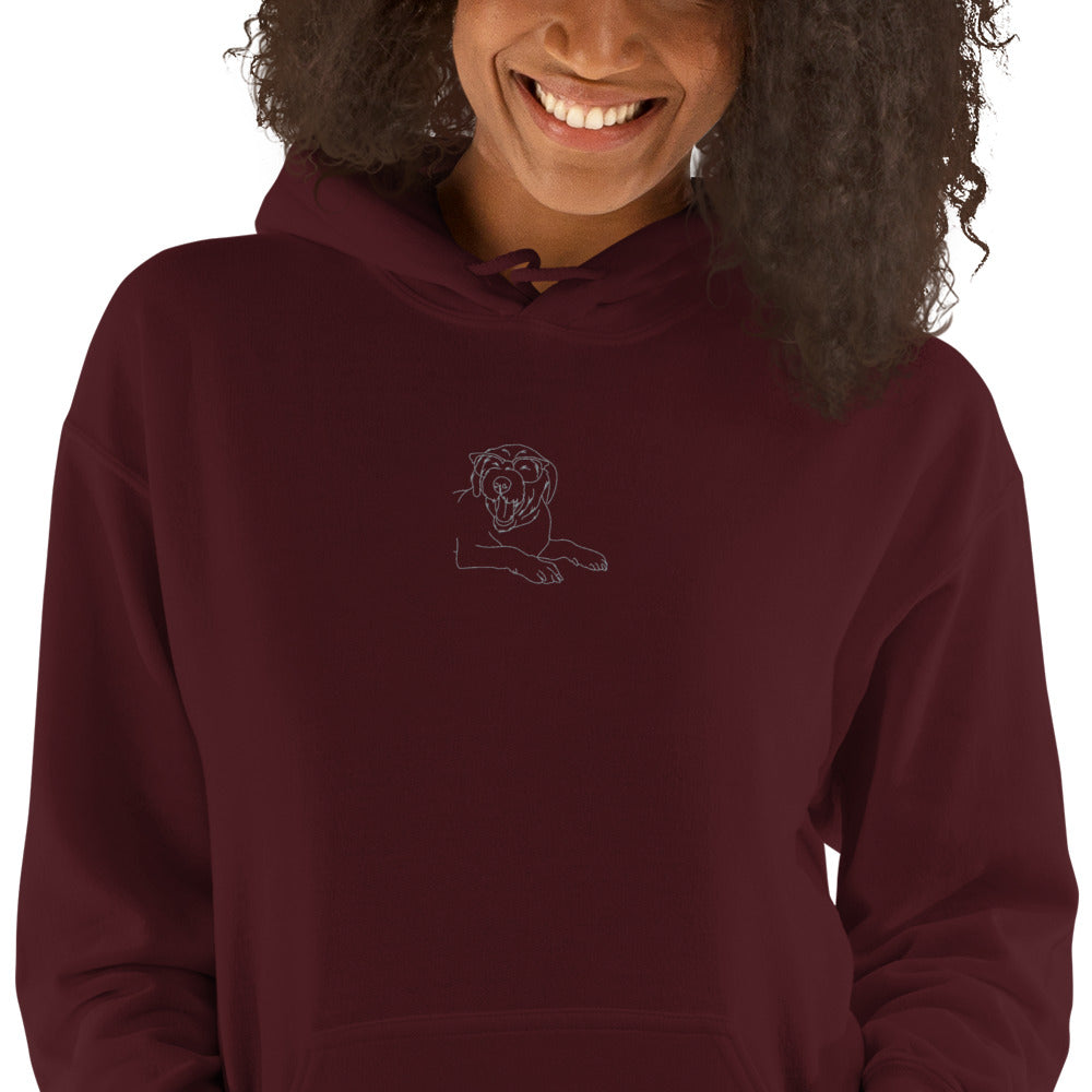 Custom unisex Hoodie: Embroidered outline small center front