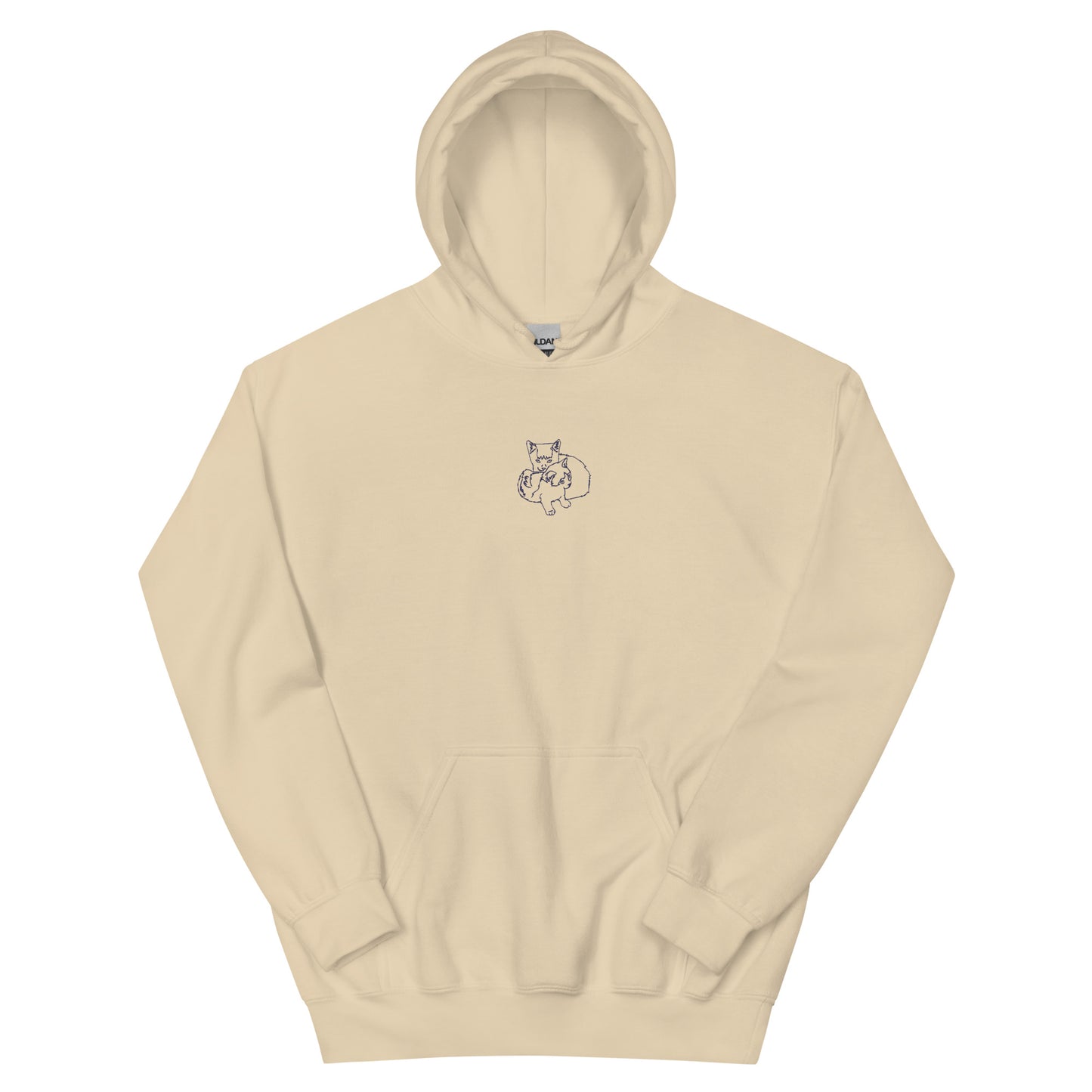 Custom unisex Hoodie: Embroidered outline small center front