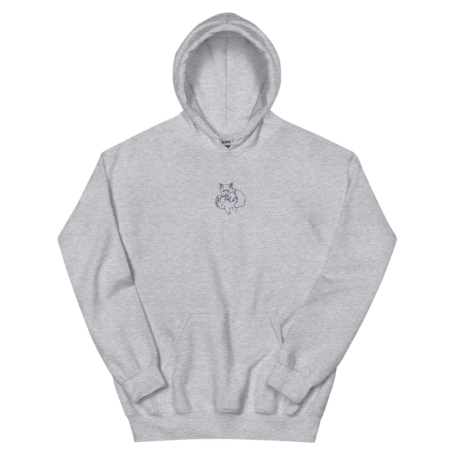 Custom unisex Hoodie: Embroidered outline small center front