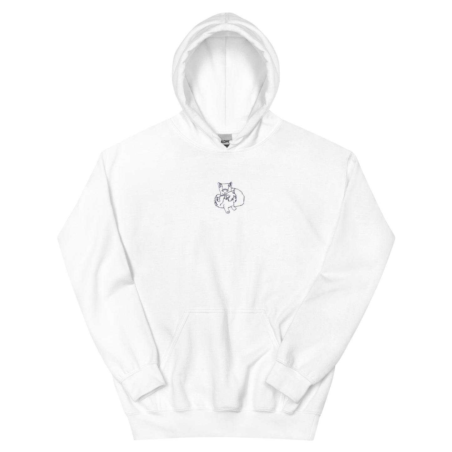 Custom unisex Hoodie: Embroidered outline small center front