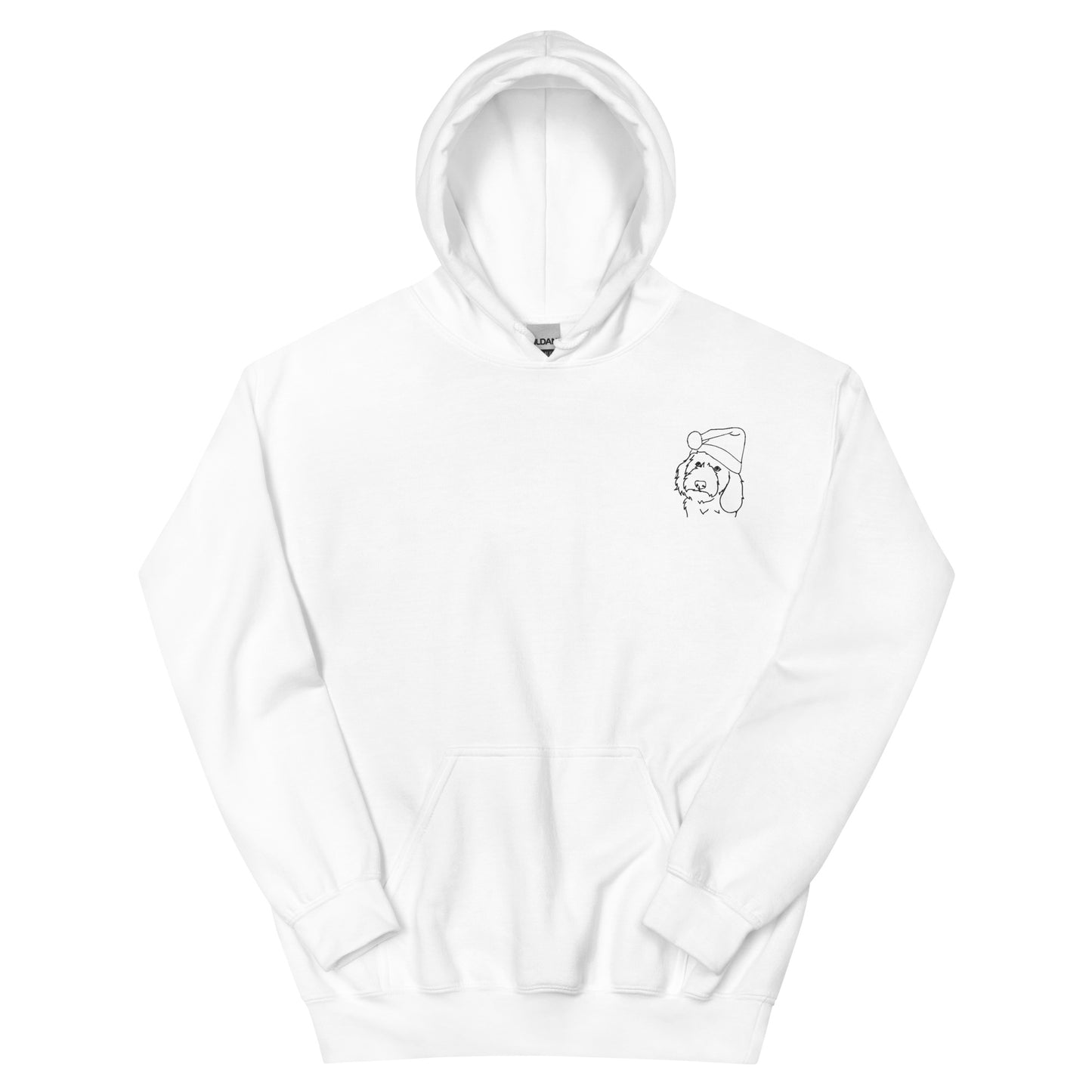 Embroidered outline left chest: Unisex Hoodie